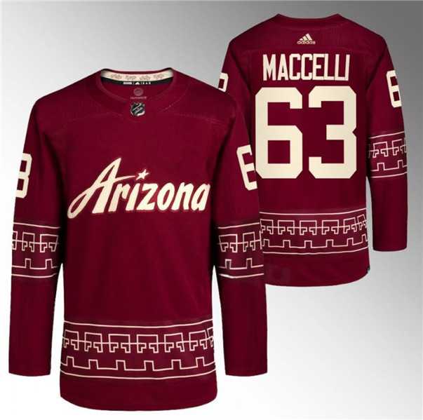 Mens Arizona Coyotes #63 Matias Maccelli Garnet Alternate Pro Jersey Dzhi->arizona coyotes->NHL Jersey